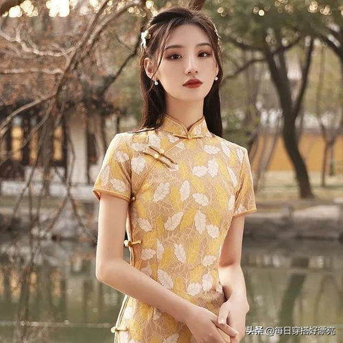 第57章黄色蕾丝年轻少女高端高贵气质旗袍