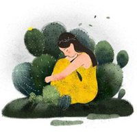 仙人掌头像女孩伤感动漫