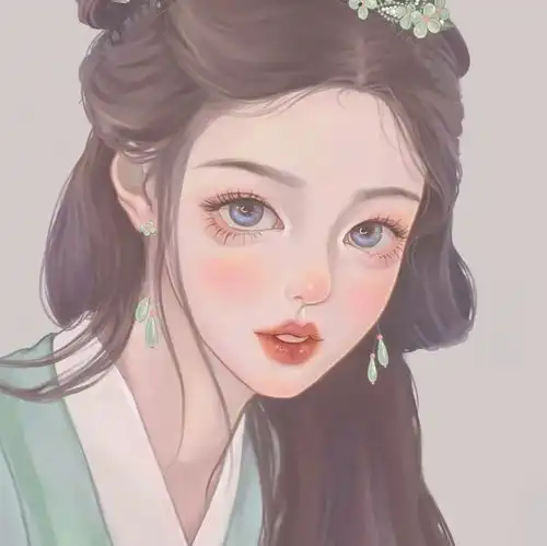 复古头像女生手绘头像中间值