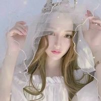 清纯美女头像,穿着白色婚纱的,头戴皇冠的美少女