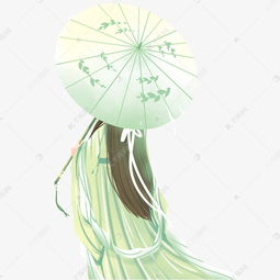 绿色白色清新古风古韵唯美浪漫梦幻女孩免扣png素材图片免费下载千库网