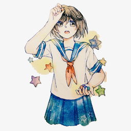 手绘原创小清新短发少女图片素材其他格式下载动漫人物大全