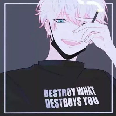 抽烟漫画图片颓废头像