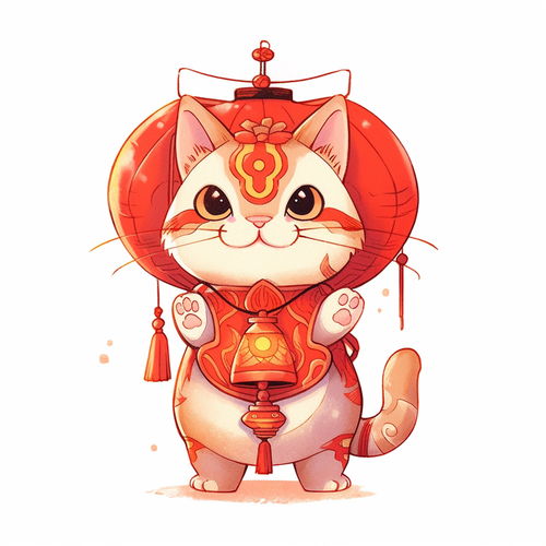 简约红色喜庆卡通可爱招财猫海报设计下载请至来源处