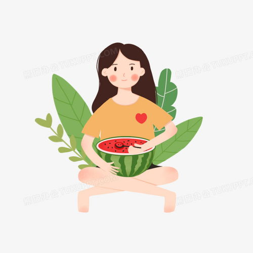 手绘吃西瓜的少女png图片素材免费下载西瓜png20002000像素熊猫办公