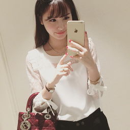 bs新款女装蕾丝休闲百搭长袖女士衬衫韩版雪纺衫