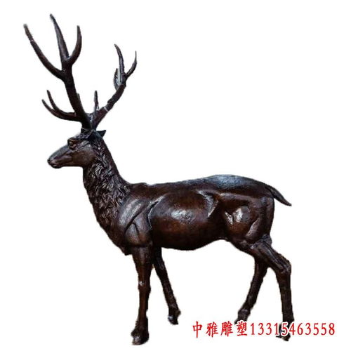 一鹿平安全铜雕塑鹿摆件山西红铜雕塑鹿图片