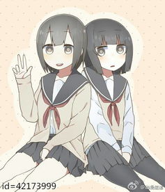 求黑色到肩短发穿黑色水手服的动漫少女图片