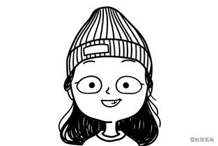 俊男靓女人物头像简笔画