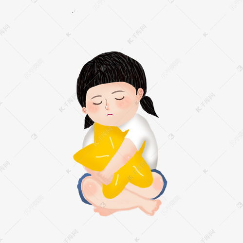 手绘卡通抱着星星的女孩子素材图片免费下载千库网