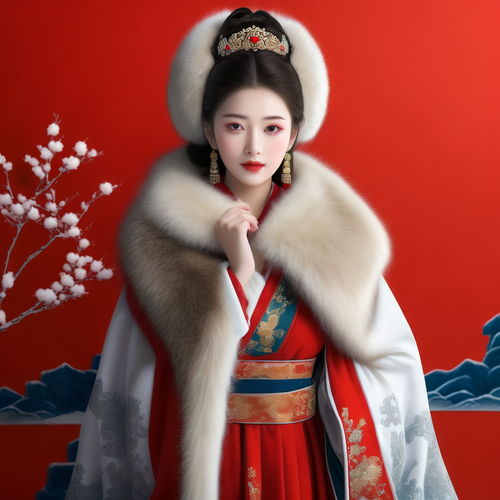 000222古装美女长城风景自然风光