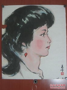 黄亮伟中国著名国画大师黄幻吾的侄肇庆书美协会员女青年头像长33cmx宽49cm纯手工绘画来自书画艺术名家本人品相如图未裱