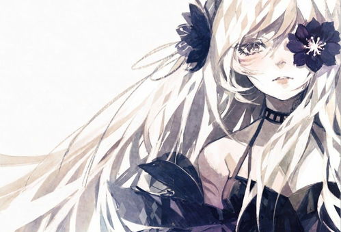 风格浓郁的二次元美少女同人插画,人物就像水晶拼合似的美