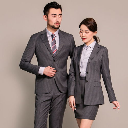 职业装男女同款西装套装两件修身商务正装办公室销售工作服定制-黄页88网
