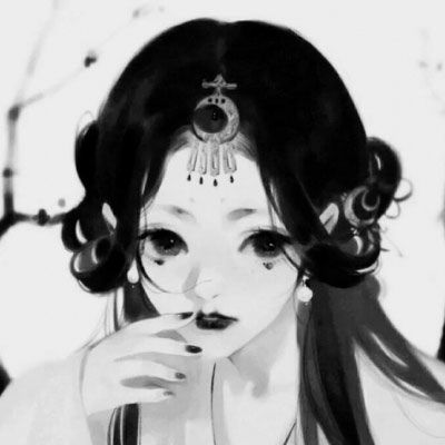 黑色美女头像图片古风