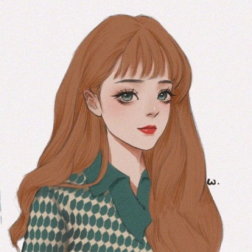 彩绘插画女生头像图片三姐妹