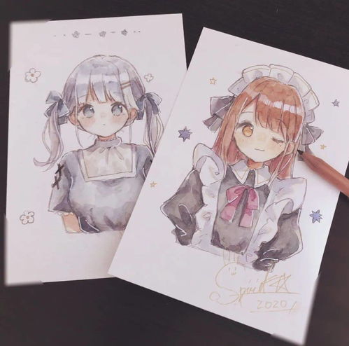 水彩插画简单好画的一组水彩漫画女生头像手绘新手临摹