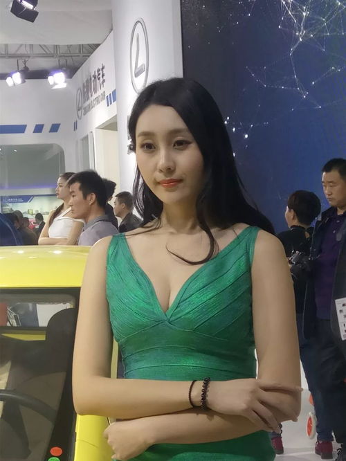 低胸肤白大长腿2017年国内电动车展会上的美女模特们