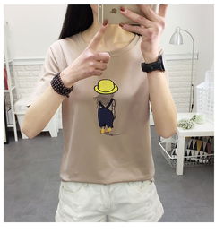 夏季短袖t恤女学生韩版宽松显瘦卡通绣花百搭女潮nc799