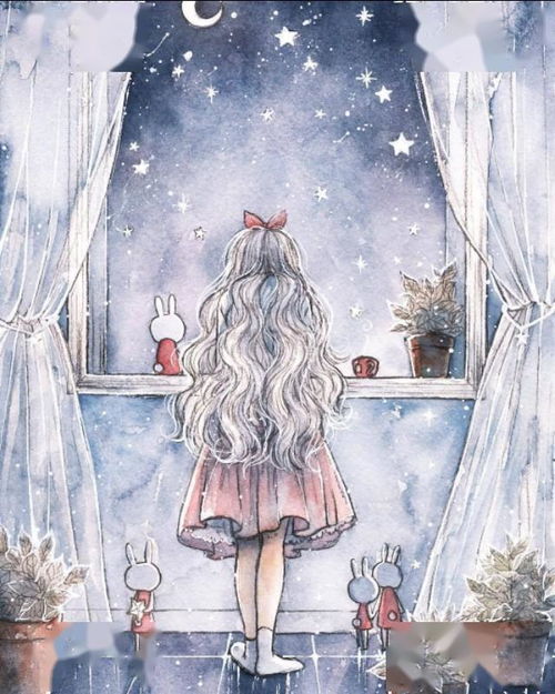 插画一组仙气十足的女孩纸