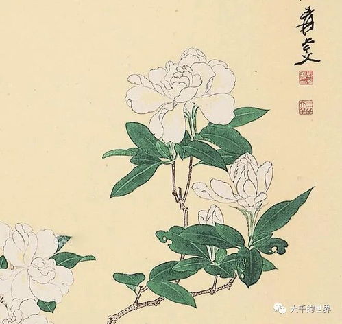 大千原创版画栀子花开惊喜坚强和永远的守候