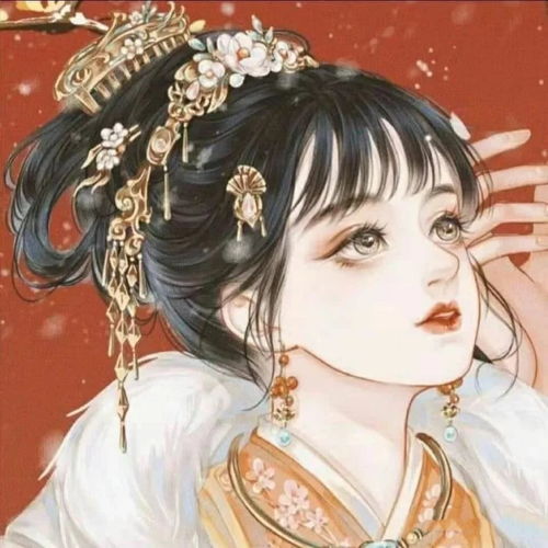 微信手绘头像女短发古风