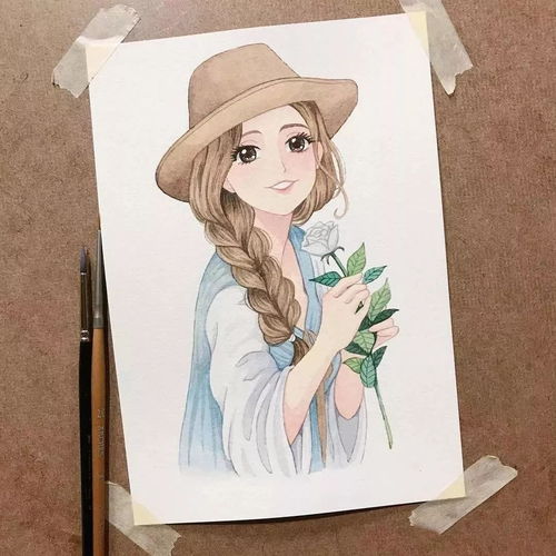 一组小清晰水彩小姐姐,太美了
