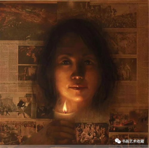 国外绘画高雅的美人神灵般凝视的眼神