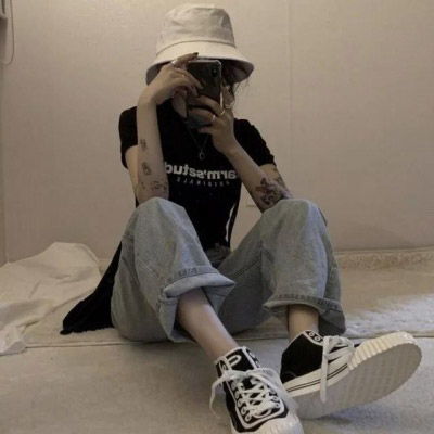丧风格女头像真人黑暗系颓废女生头像