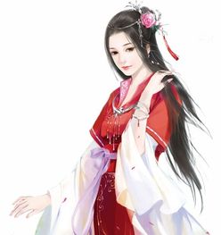 手绘红衣女子