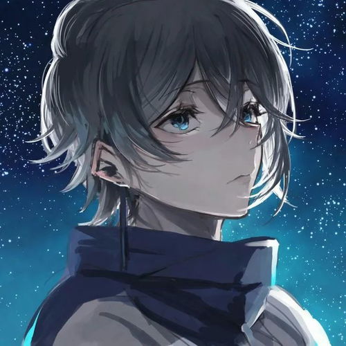 动漫男头好看的男生头像手绘星空文艺卡通孤独