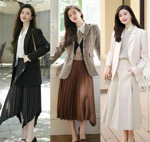 难怪女人都爱穿裙子,今年流行搭配针织衫t恤西服,显瘦减龄