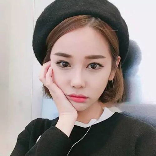 手绘头像短发女生头像发尾