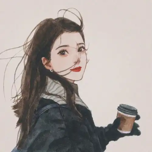 复古头像女生手绘头像招贴画