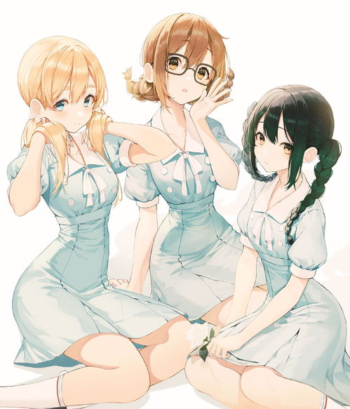 日系小清新的女团人物插画,浓浓二次元画风迎面吹来