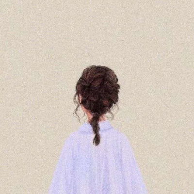 手绘头像女生唯美简单气质彩色手绘女生头像