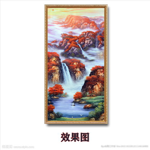 鸿运当头山水玄关装饰画图片