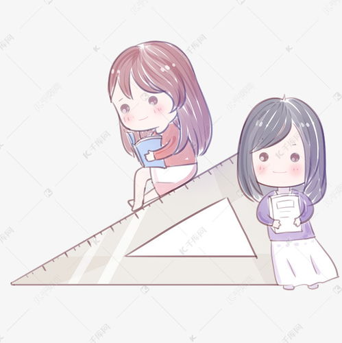 卡通小美女喜欢学数学卡通插画素材图片免费下载千库网