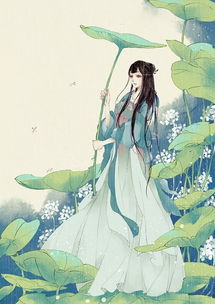 温润柔美古典气质的古风美女插画
