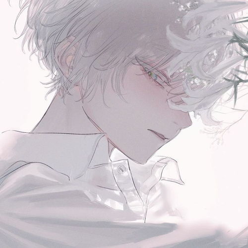 头像白色系动漫男头像