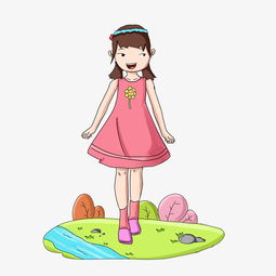手绘秋季连衣裙女孩插画素材图片素材其他格式下载动漫人物大全