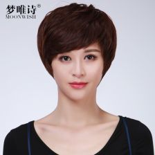 假发女短发白色短时尚