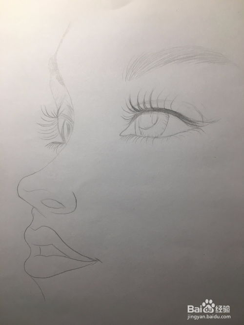画美女侧脸五官简笔画人脸漫画