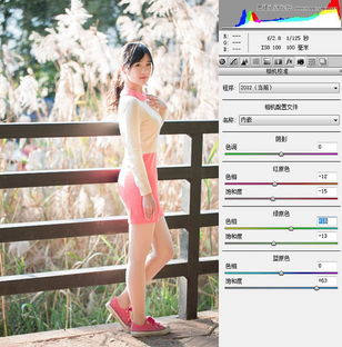 photoshop调出芦苇边上的美女清新色调