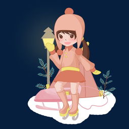 手绘可爱滑冰女孩人物插画图片素材其他格式下载动漫人物大全