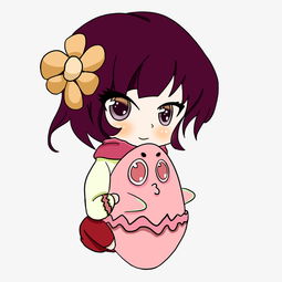 原创手绘q版短发女生png格式图片素材其他格式下载动漫人物大全