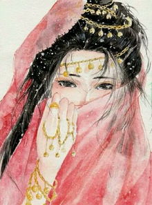 淡紫色头发和樱花粉的眼睛女子古风图片