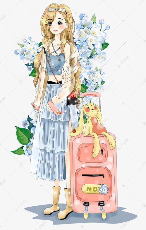 动漫手绘厚涂唯美小清新水彩美女插画png素材图片免费下载千库网