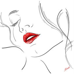 俄罗斯艺术家的极简黑白线描美女人体