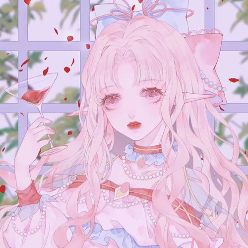 淡粉色淡蓝色动漫闺密头像